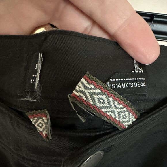 Peruvian Connection Pants Women’s 14 Black Straight Leg High Rise Trouser - Picture 7 of 10